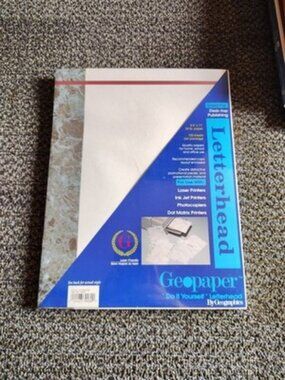 Geographics Marbled Edge Letterhead Printer Paper 100 - 8.5" x 11" Sheets New